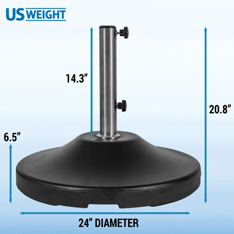 US Weight Fillable 120lb Capacity Free Standing Patio Umbrella Base