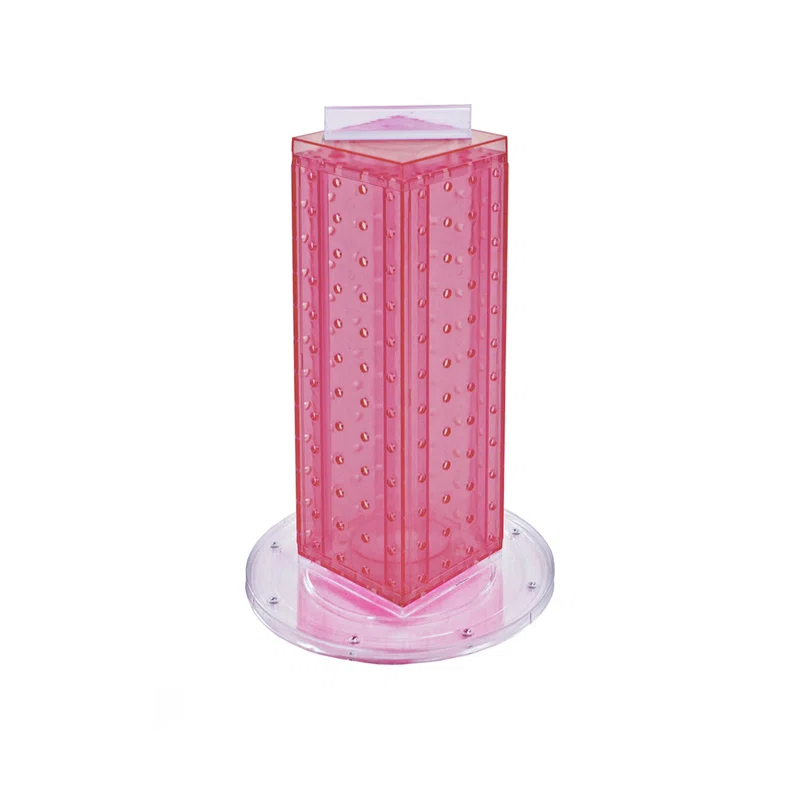 Four-sided 4"W x 12"H Pegboard Tower with Revolving 9" Base
