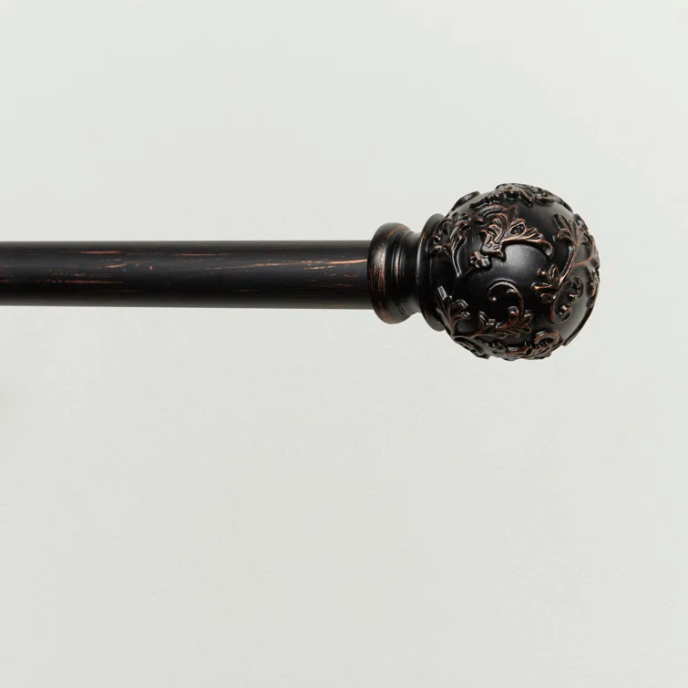 Jewett Exclusive Home Vine 1" Curtain Rod and Coordinating Finial Set, Adjustable