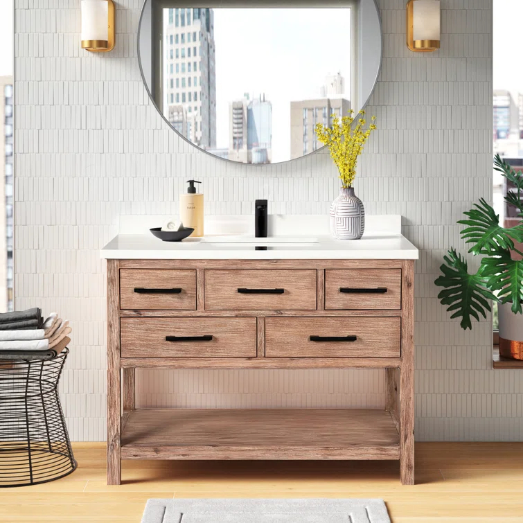 Ari Kitchen & Bath Betty 42'' Single Bathroom Vanity with Quartz Top