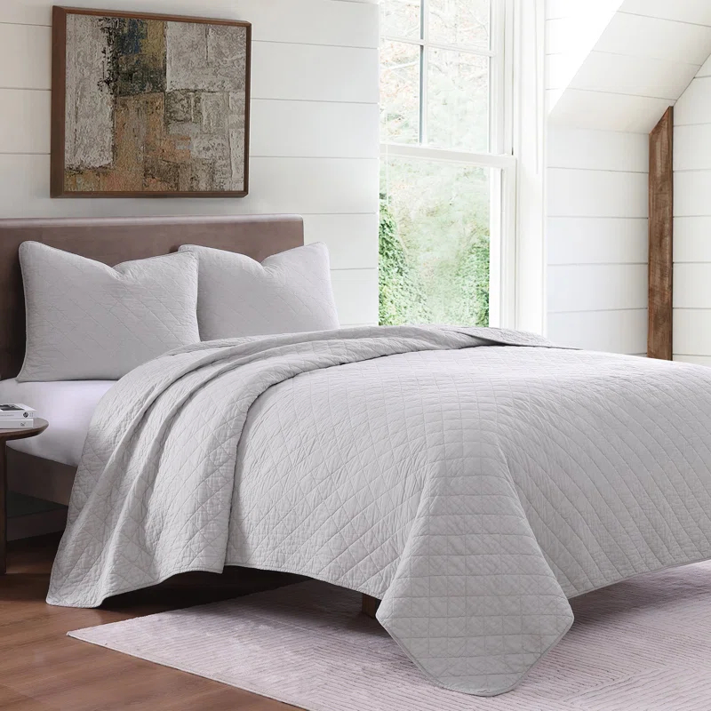 Indigo Hill by HiEnd Accents Cotton Comfort Solid Color Classic Chic Casual Modern Rustic Quilt Set