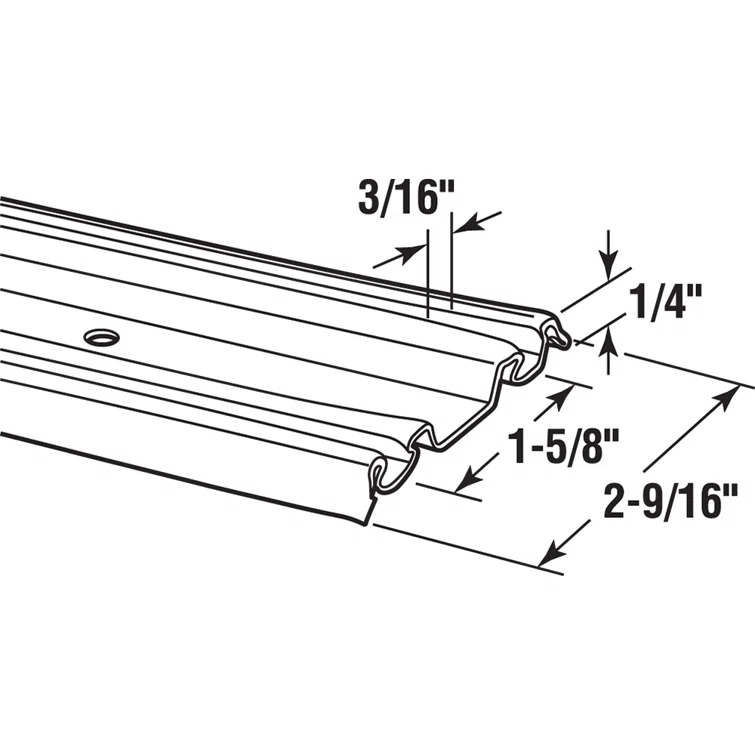 Prime-Line Bypass Mirror Door Bottom Track (Single Pack)