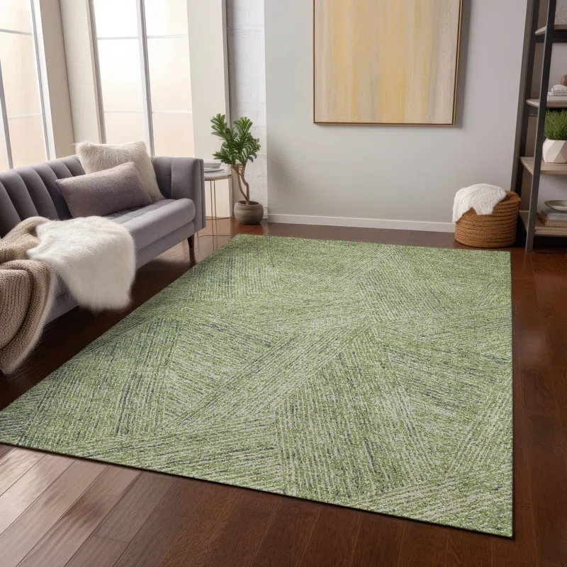 Machine Washable Indoor/Outdoor Chayden ACN991 Aloe Rug
