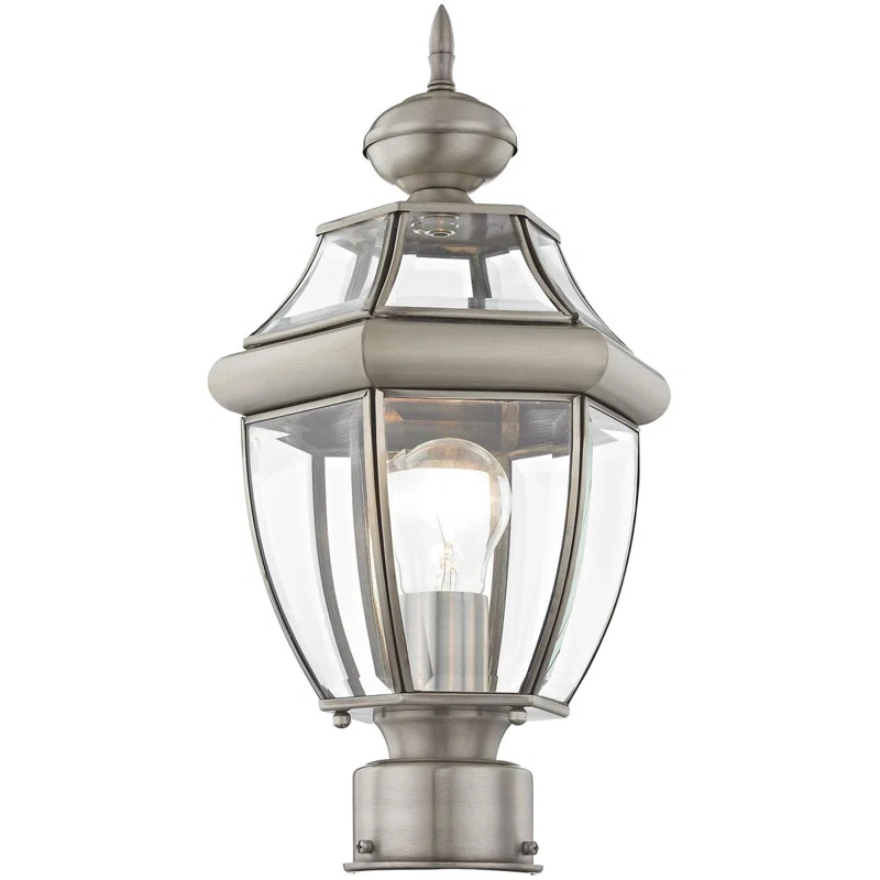Lighting Lumens Outdoor Post Lantern Pendant Lighting Fixture - with Clear Glass Shade