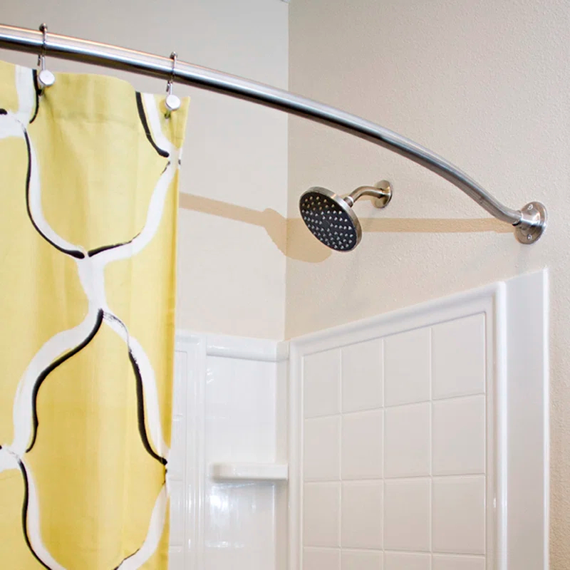 Design House  63" Adjustable Curved Fixed Shower Curtain Rod
