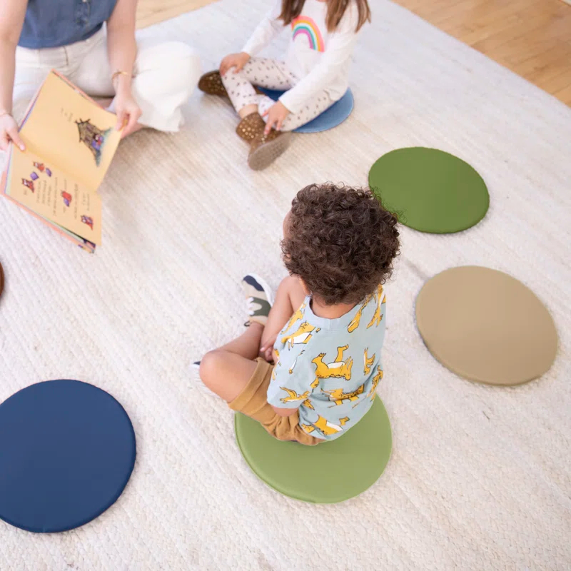 ECR4Kids ECR4Kids SoftZone Colorful Floor Pads, Round, Flexible Seating, 6-Piece