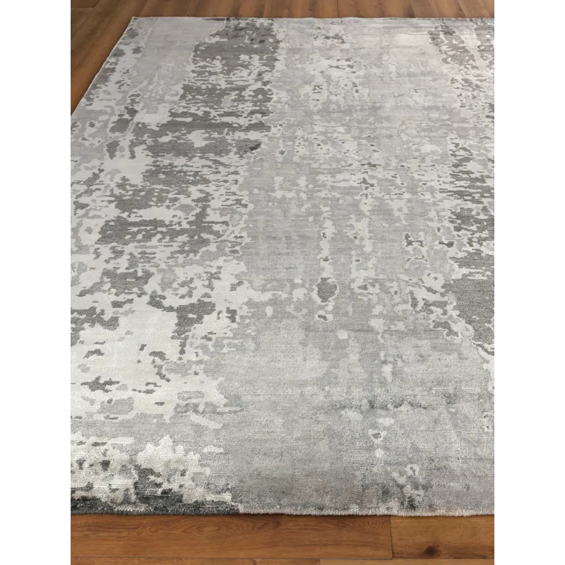 EXQUISITE RUGS Exquisite Rugs Bamboo Silk Hand-Knotted Gray/Silver Area Rug