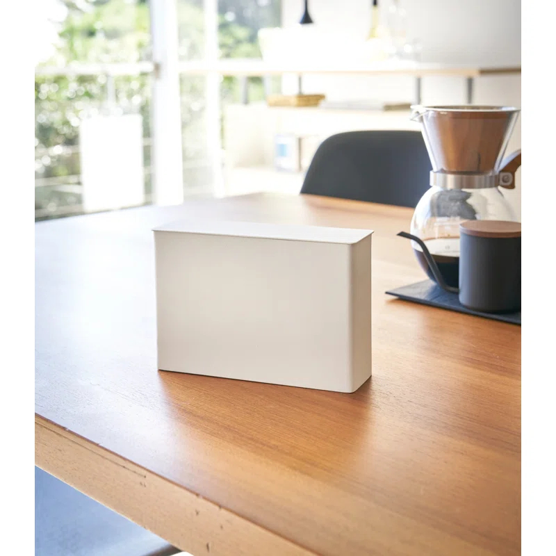 Yamazaki Home Yamazaki Home 02 Coffee Filter Case - Kitchen Storage Holder Container, Steel, Lid