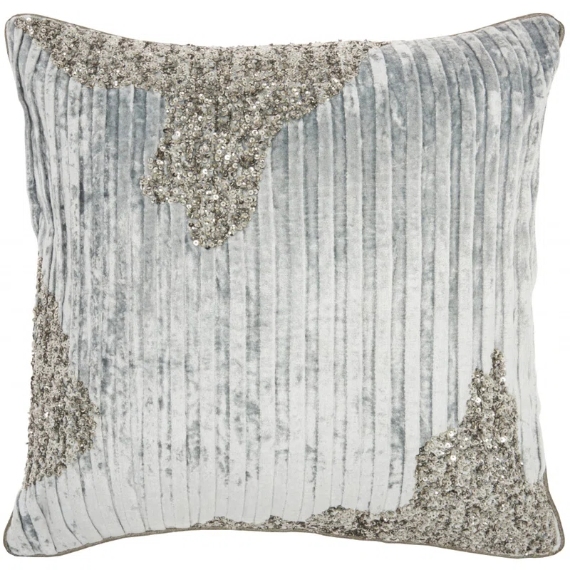 Mina Victory 18" Periwinkle Cotton Throw Pillow