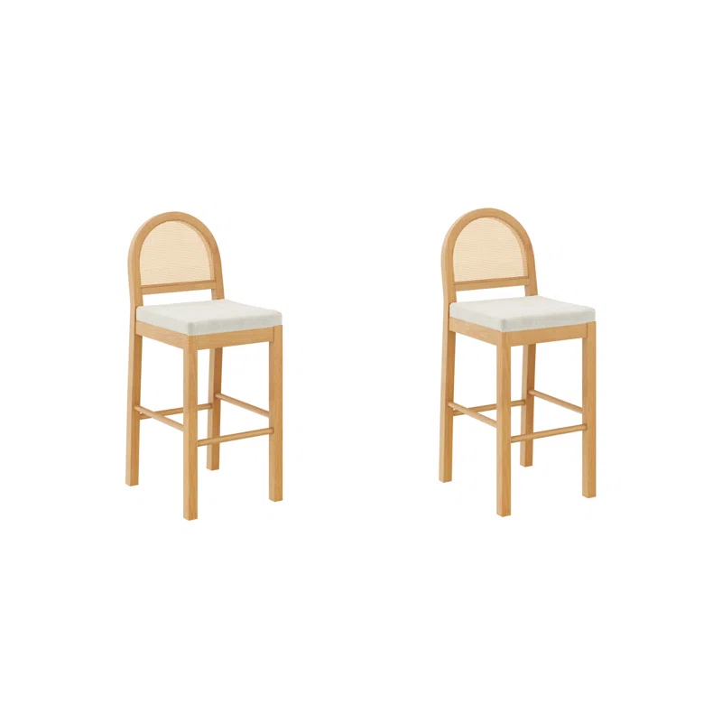 Nathan James Bailey Upholstered Counter Stool with Solid Wood Frame