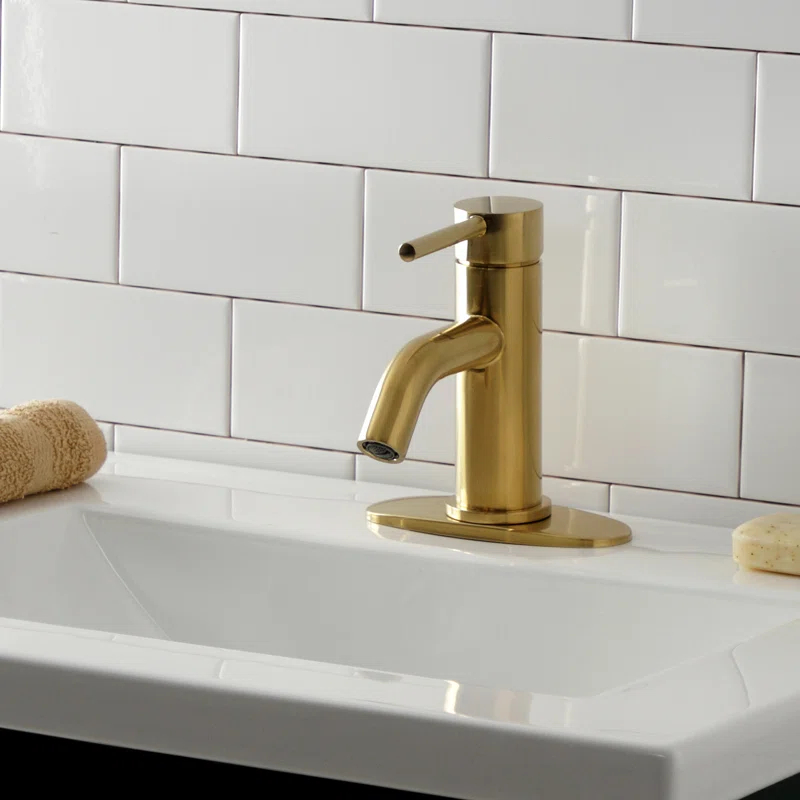 Kingston Brass LSF8223DL Kingston Brass Concord Single-Handle 1-Hole Deck Mount Bathroom Faucet with Push Pop-Up