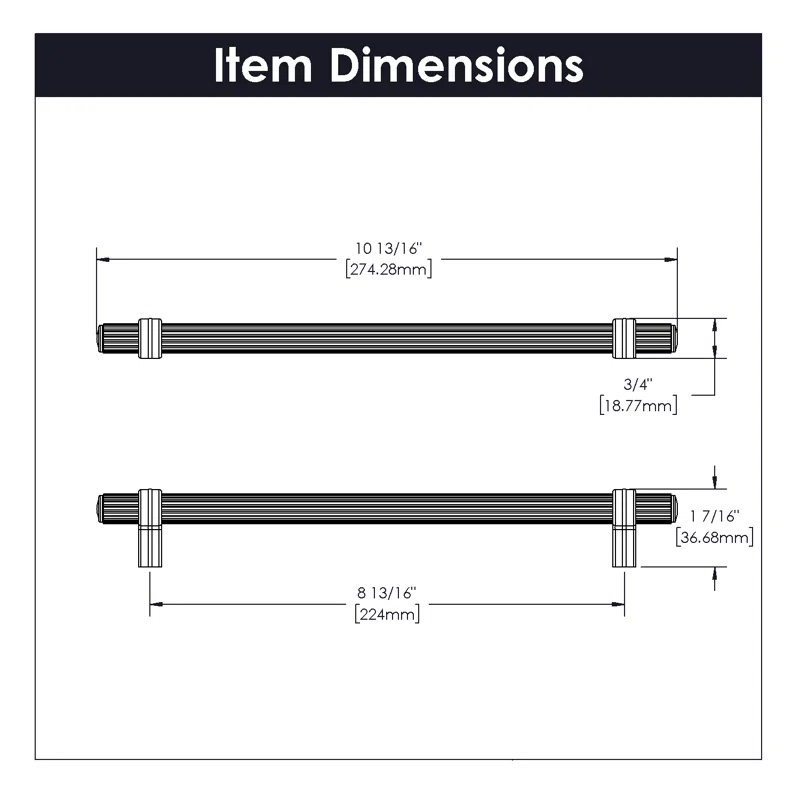 Belwith Keeler Sinclaire 8 13/16" Center to Center Bar Pull