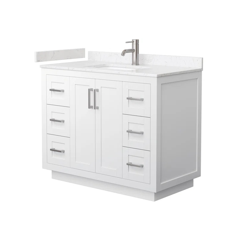 Wyndham Collection Miranda 42" Freestanding Single Bathroom Vanity with Cultured Marble Top & Reviews | Wayfair