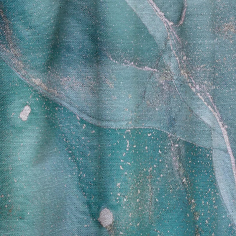 Design Art Turquoise Abstract Marble - Modern Velvet Curtain - Room darkening - 1 panel