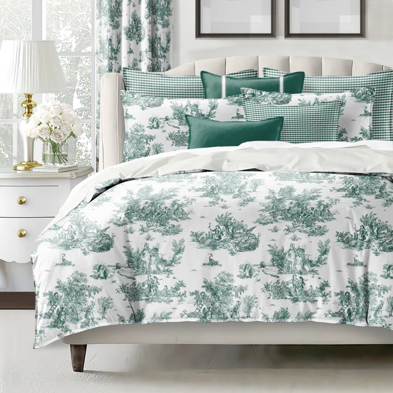 The Tailor's Bed Toile De Jouy Standard Cotton Duvet Cover Set