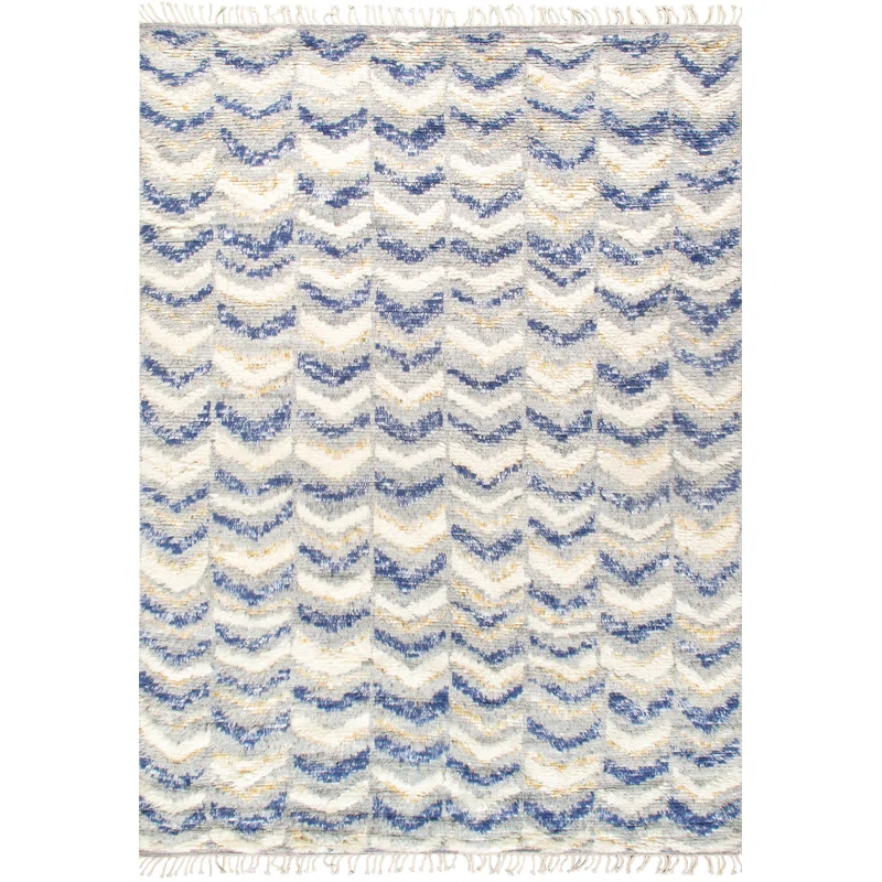 Pasargad Casablanca Moroccan Hand Knotted Wool Chevron Rug