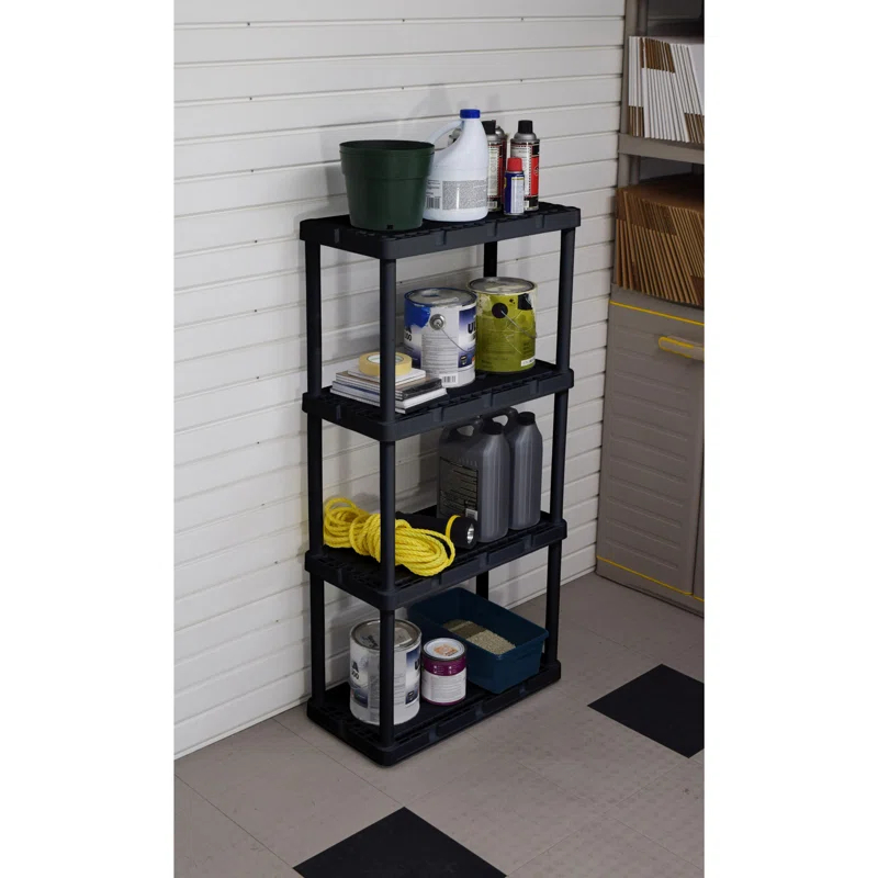 Gracious Living Gracious Living Knect A Shelf Light Fixed Storage 4 Shelf Shelving Unit (4 Pack) (Set of 4)