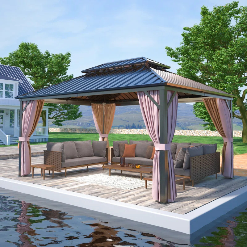 EAGLE PEAK Outdoor Aluminum Frame Hardtop Patio Gazebo
