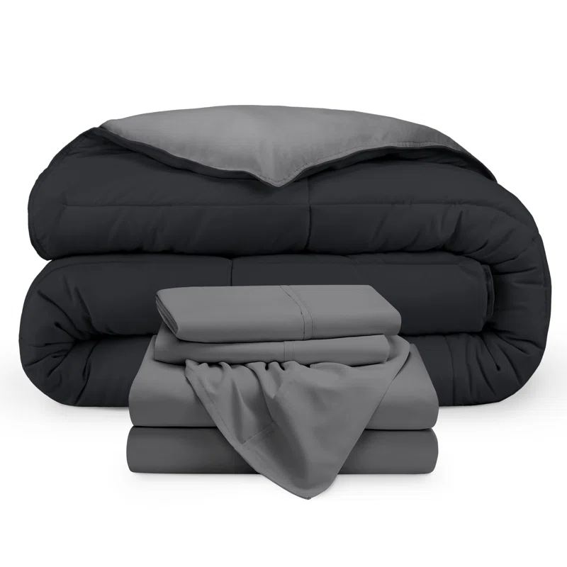 Bare Home 1800 Premium Microfiber Reversible Bed-In-A-Bag