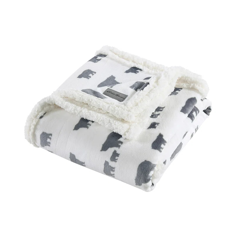 Eddie Bauer Eddie Bauer Plush Plaid Sherpa Reversible Blanket