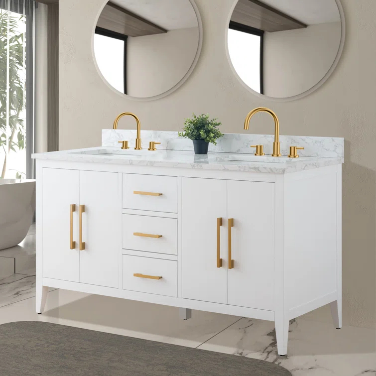 Vanity Art 60" Double Bathroom Vanity Set