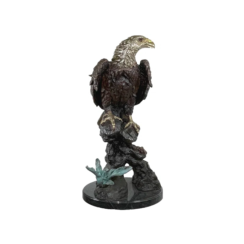 Metropolitan Galleries Bronze Large Eagle Table Top Sculpture