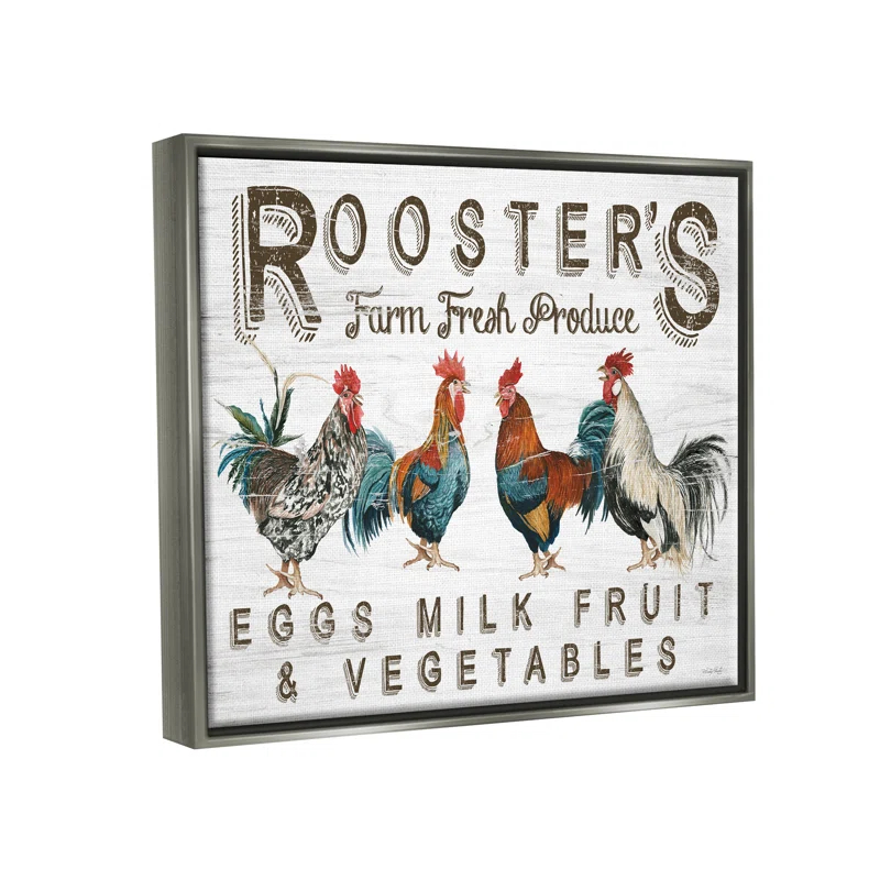 Stupell Industries " Rustic Roosters Farm Fresh Produce " by Cindy Jacobs