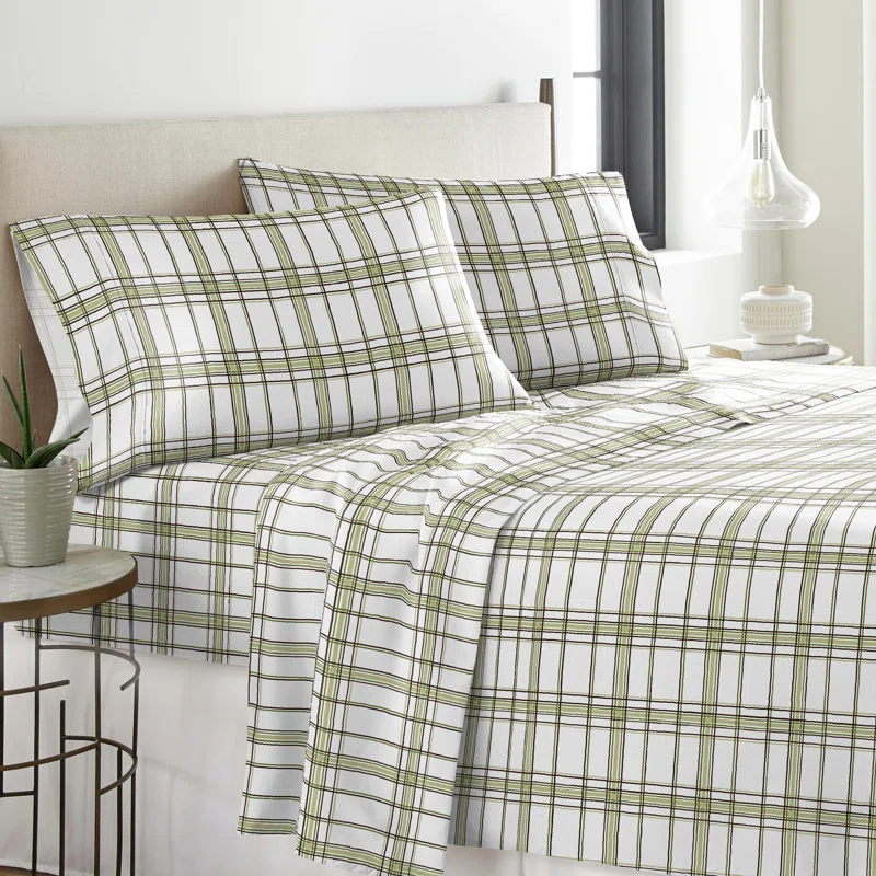Pointehaven Flannel Plaid Sheet Set