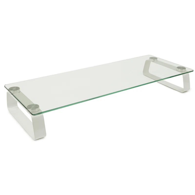 Mount-it Mount-It! Glass Computer Monitor Riser and Laptop Stand, 22 Inches Wide, 44 Lbs. Carrying Capacity