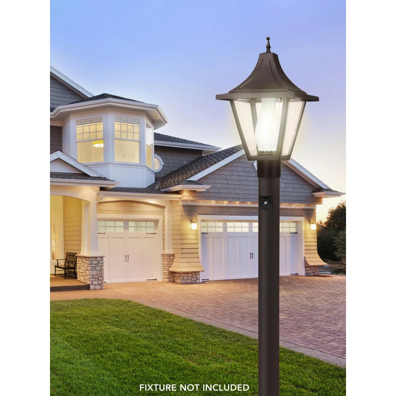 Solus 8-320NCA Direct Burial Lamp Post with Dusk To Dawn Photo Sensor, Fits 3" Post Top Fixtures, Includes Inlet Hole
