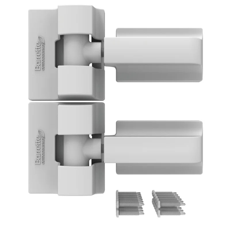 Barrette Outdoor Living Heavy-Duty Modern Wrap Hinge Stainless Steel (Set of 2)