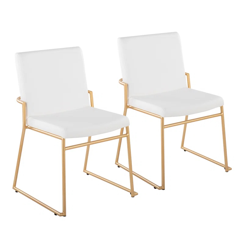 Everly Quinn Gradin Faux Leather Side Chair (Set of 2)