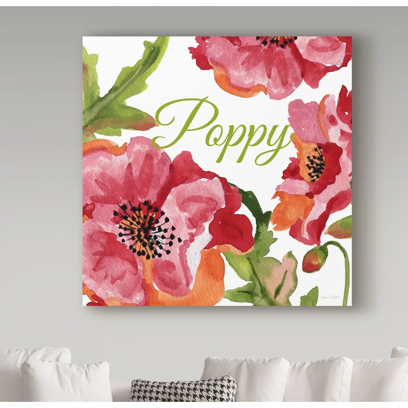 Trademark Fine Art Jean Plout " Poppy Red White " by Jean Plout
