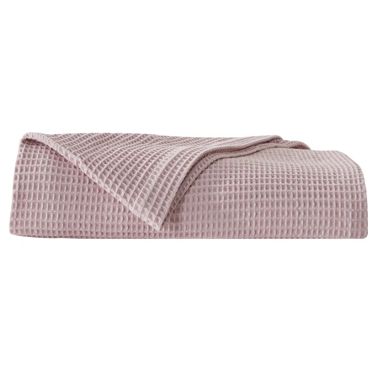 Solid Cotton Waffle Weave Blanket