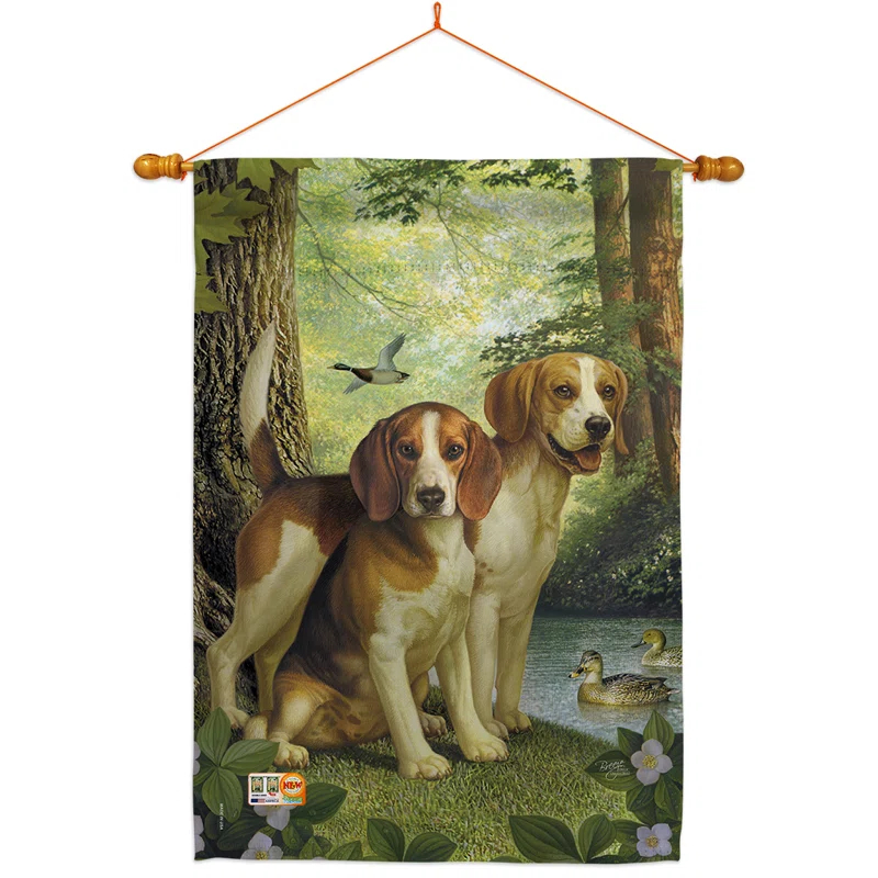 Breeze Decor Double Sided 40'' H x 28'' W Polyester Animal Flag Set