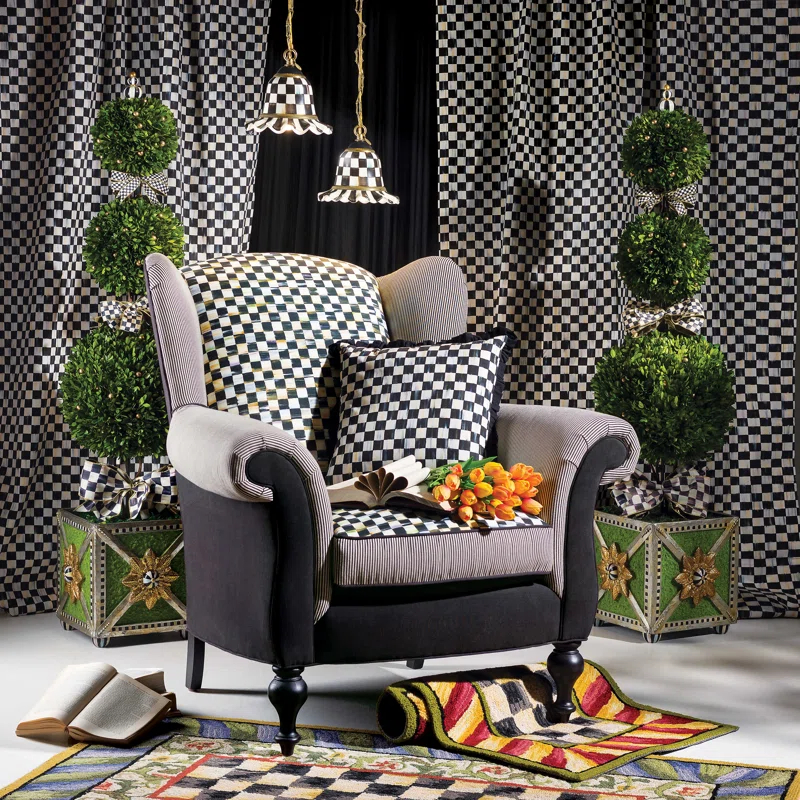 MacKenzie-Childs Courtly Check® Red & Gold Rug