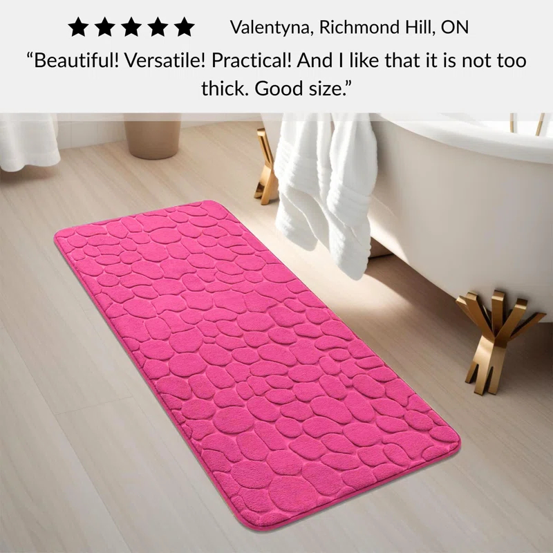 Evideco Pebble Runner Mat - Memory Foam - 48"L x 18"W for Kitchen, Bathroom and more