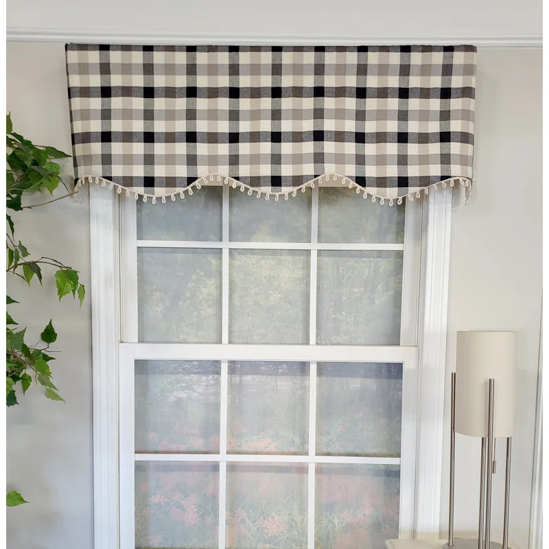 RLF Home Ruskin Check Provance Valance | Wayfair