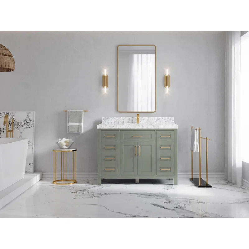 Willow Collections Cambridge 48'' Single Bathroom Vanity with Quartz Top