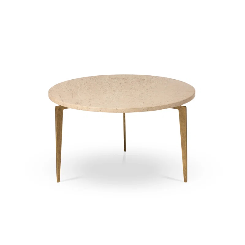 Park Hill Collection Travertine Round Nesting Coffee Table Set