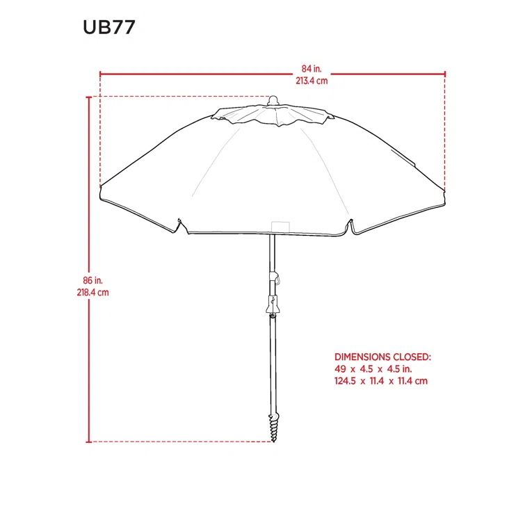 Rio Brands Rio Beach 7 Ft Beach Umbrella With Sand Anchor | Wayfair