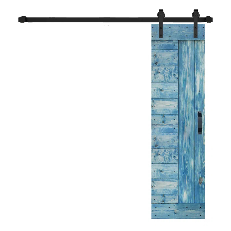 IsLife L Series Paneled Solid Wood Sliding Barn Door with Installation Hardware Kit -Assembly Needed