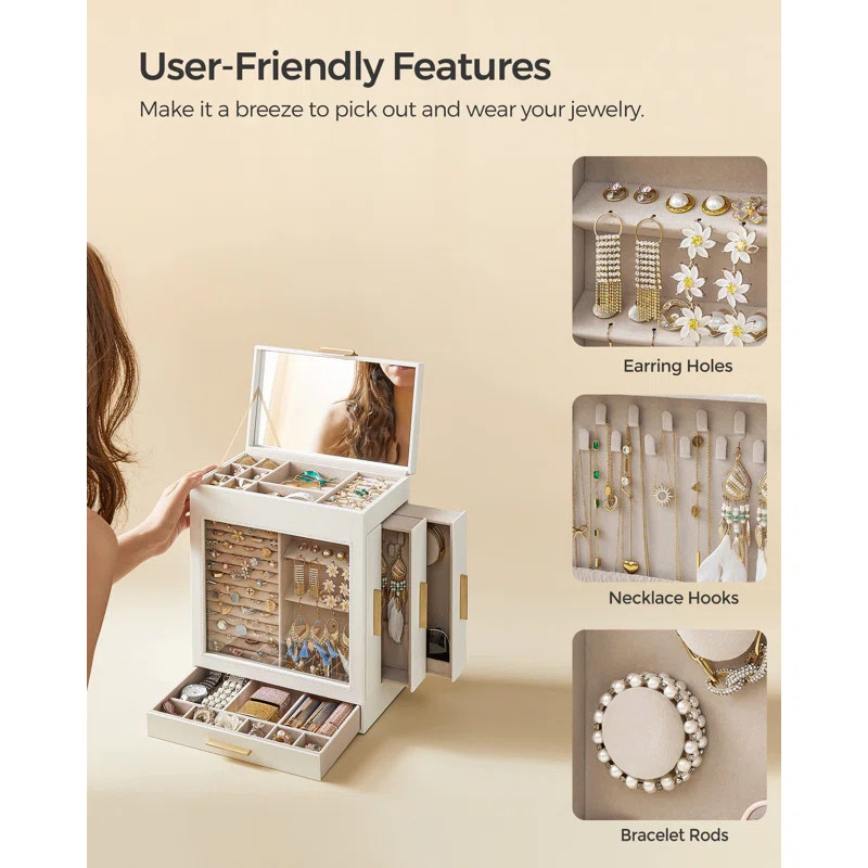 Latitude Run® 5 Layer Jewelry Box with Glass Window
