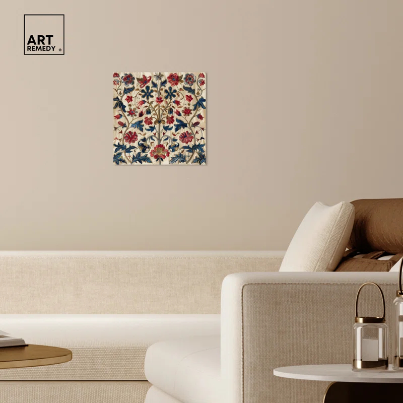 Art Remedy Ivory Floral Embroidery Chic Farmhouse Wall Art by Art Remedy