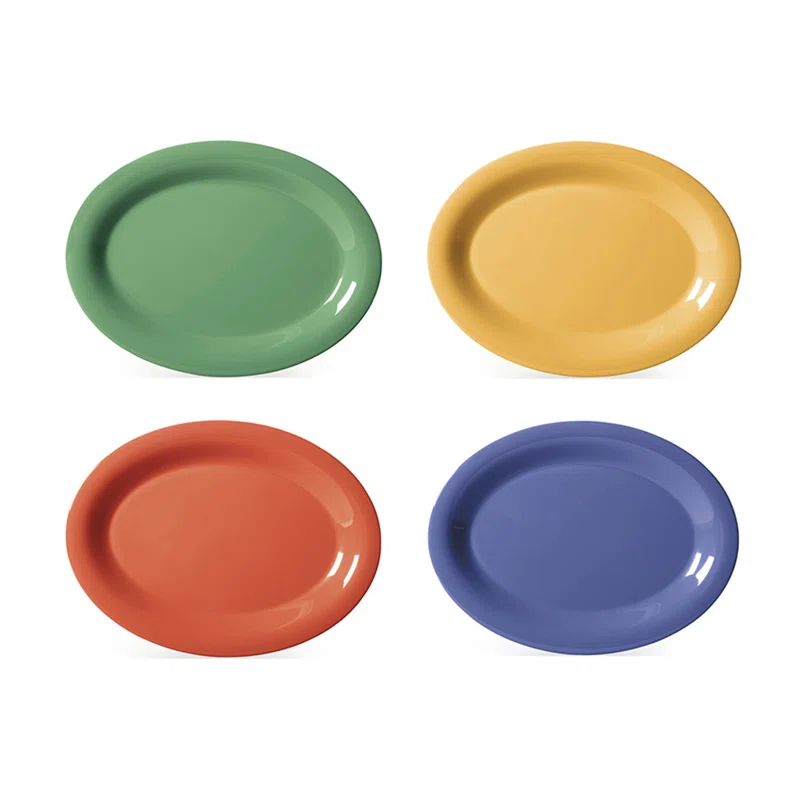 G.E.T. GET Melamine Oval Serving Platter/Dinner Plate, (Set of 12) (Set of 12)