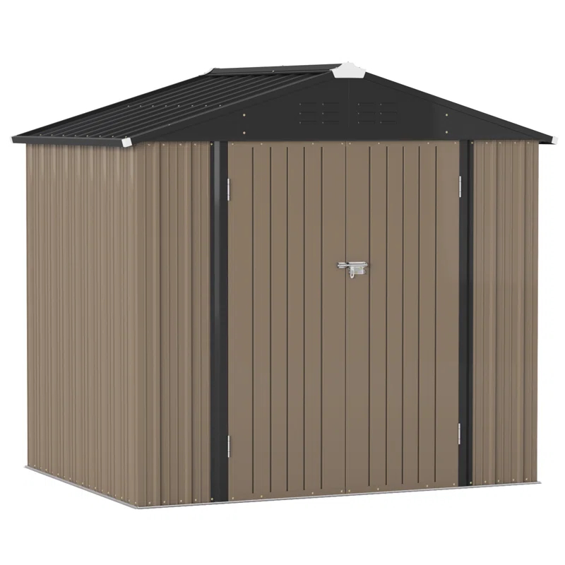 Devoko 8 ft. W x 6 ft. D Metal Storage Shed