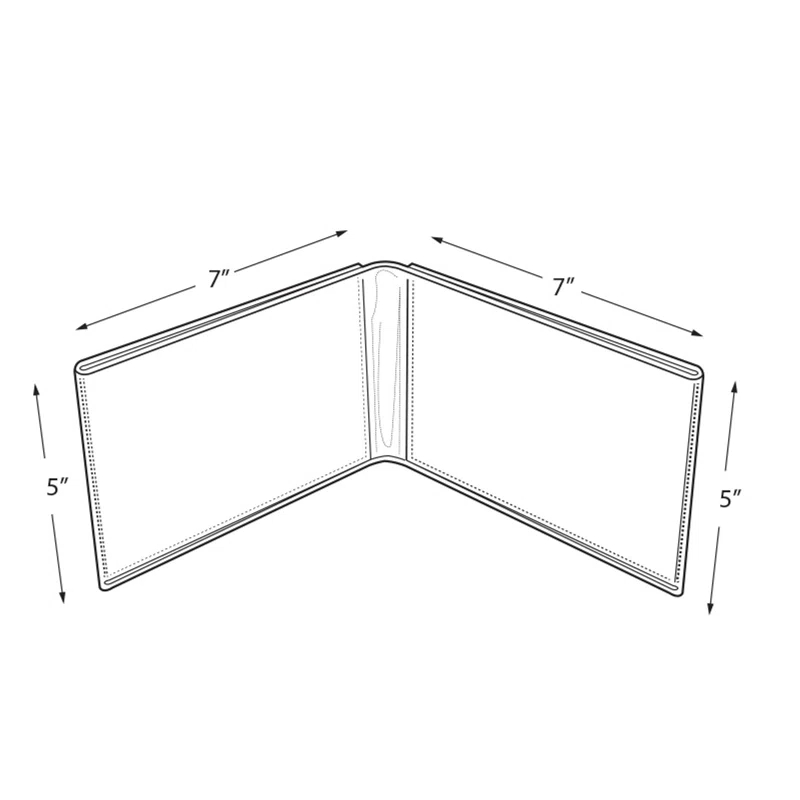 Azar Displays Clear Acrylic Double Photo Holder, Side by Side Dual Frame , Size 7"W x 5"H, 10-Pack (Set of 10)