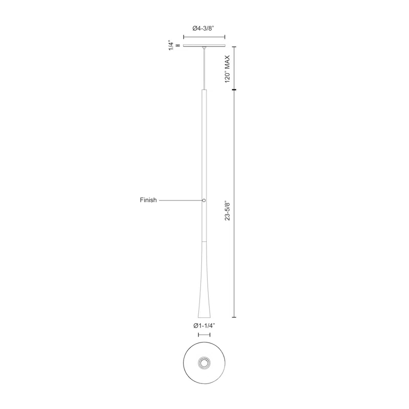 Kuzco Lighting Taper 1 - Light LED Single Pendant