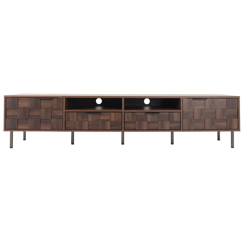 George Oliver Mid Century TV Stand with 2 Drawers, Media Console Table for TVs up to 85'', Entertainment Center with Storage for Living room, Bedroom, Home Theatre