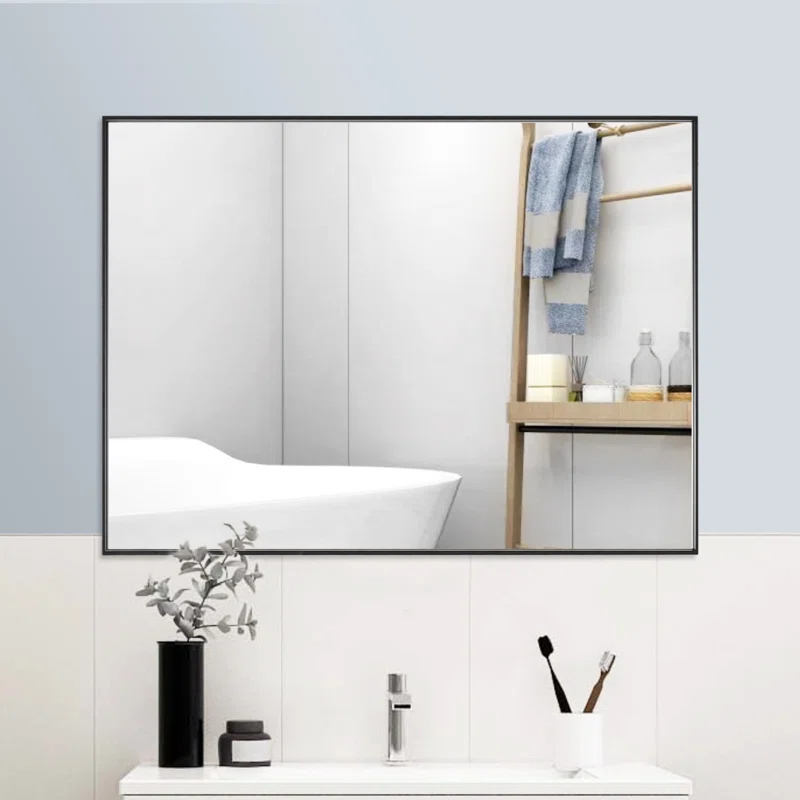 Ledel Modern & Contemporary Rectangle Bathroom Vanity Mirror Metal Framed Wall Mirror